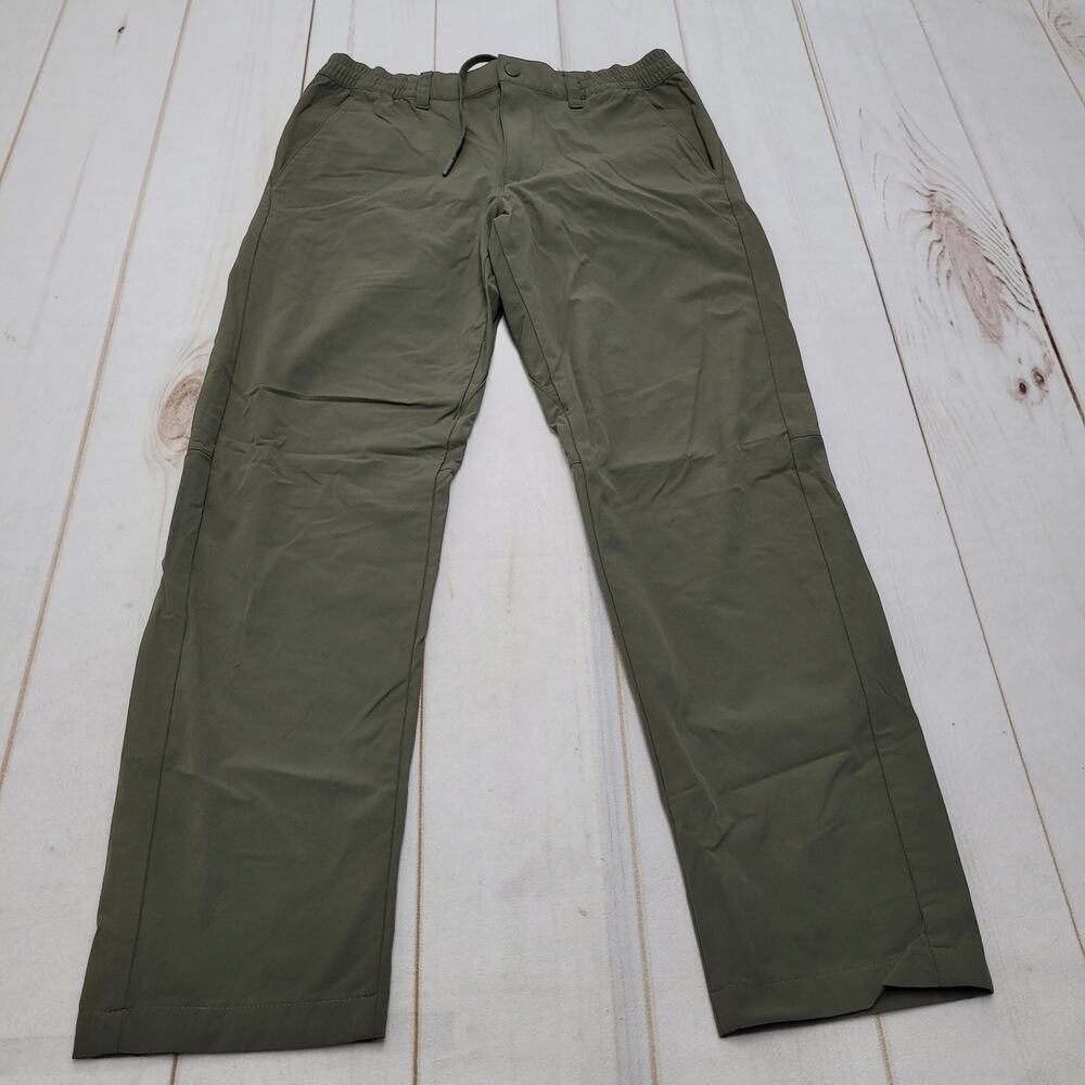 Uniqlo green slim tapered pants elastic chino drawstring small